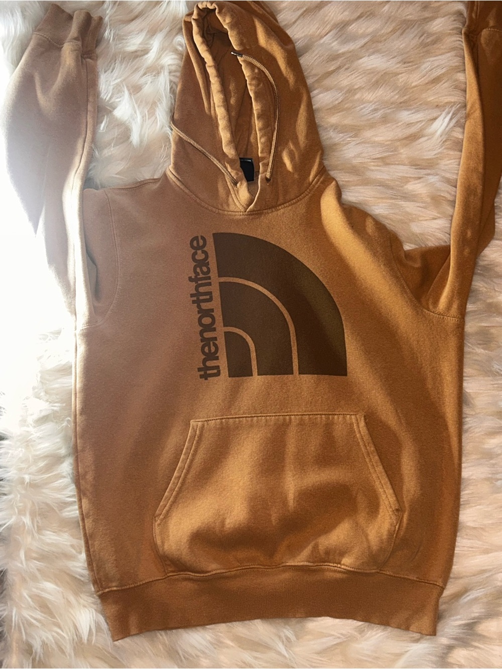The North Face Men's Caramel Brown Logo Hooded Sweatshirt